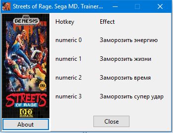 Streets Of Rage. Sega MD. Trainer